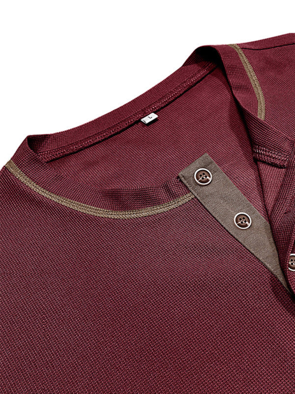 American Vintage Henley Collar Short Sleeve T-Shirt