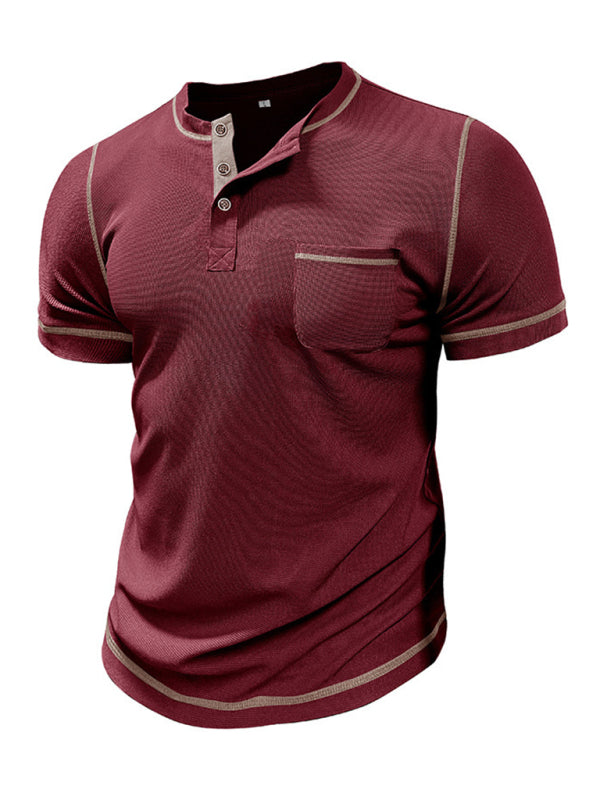 American Vintage Henley Collar Short Sleeve T-Shirt