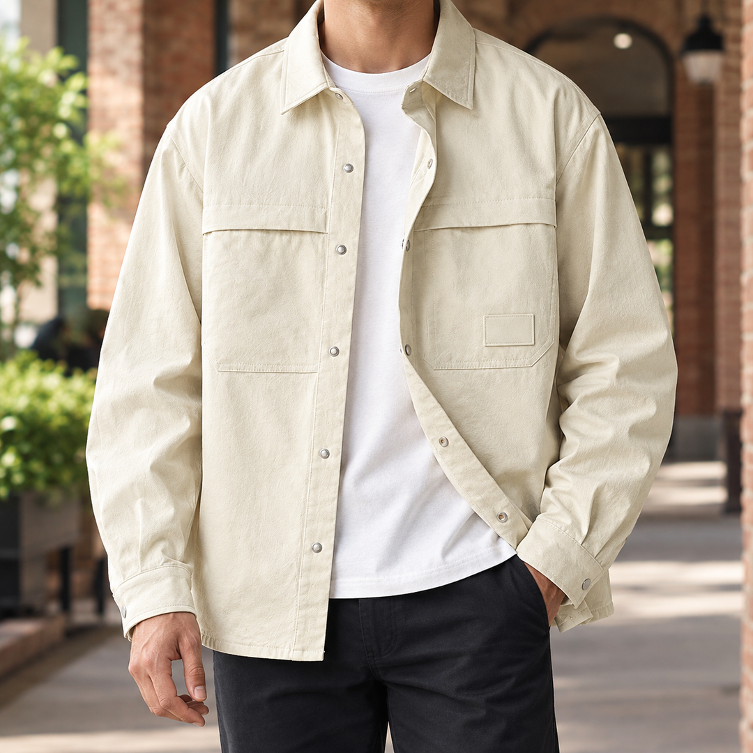 Men's Relaxed Utility Overshirt Woven Blend