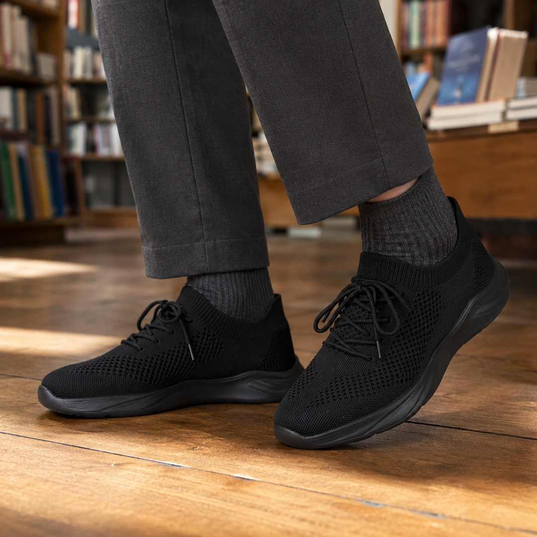 Men's Knit Sneakers With Low Profile Sole