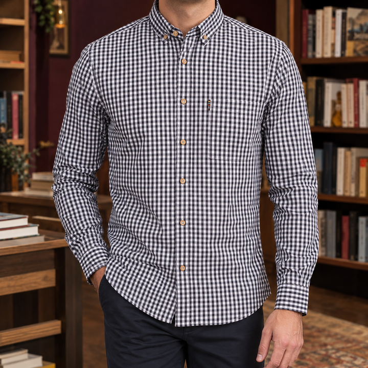 Men's Cotton Gingham Shirt