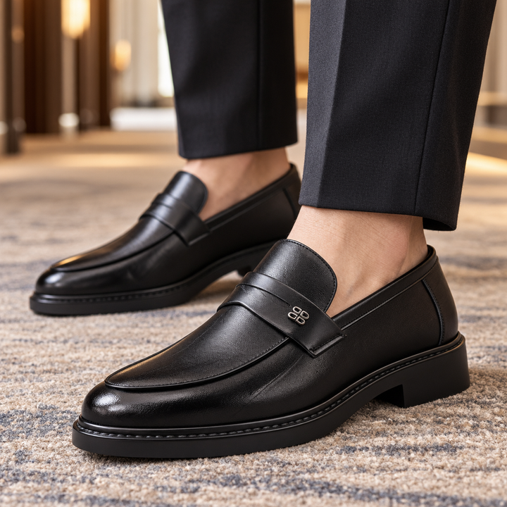 Men's Leather Apron Toe Loafers