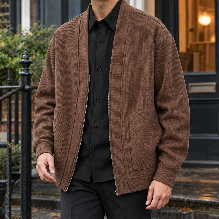 Men's Ribbed Cotton Blend Jacket
