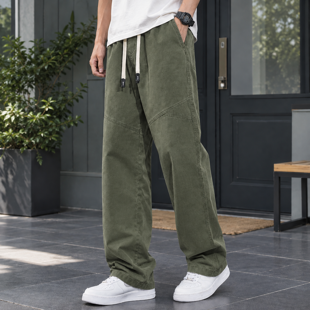 Men's Cotton Relaxed Straight Leg Trousers