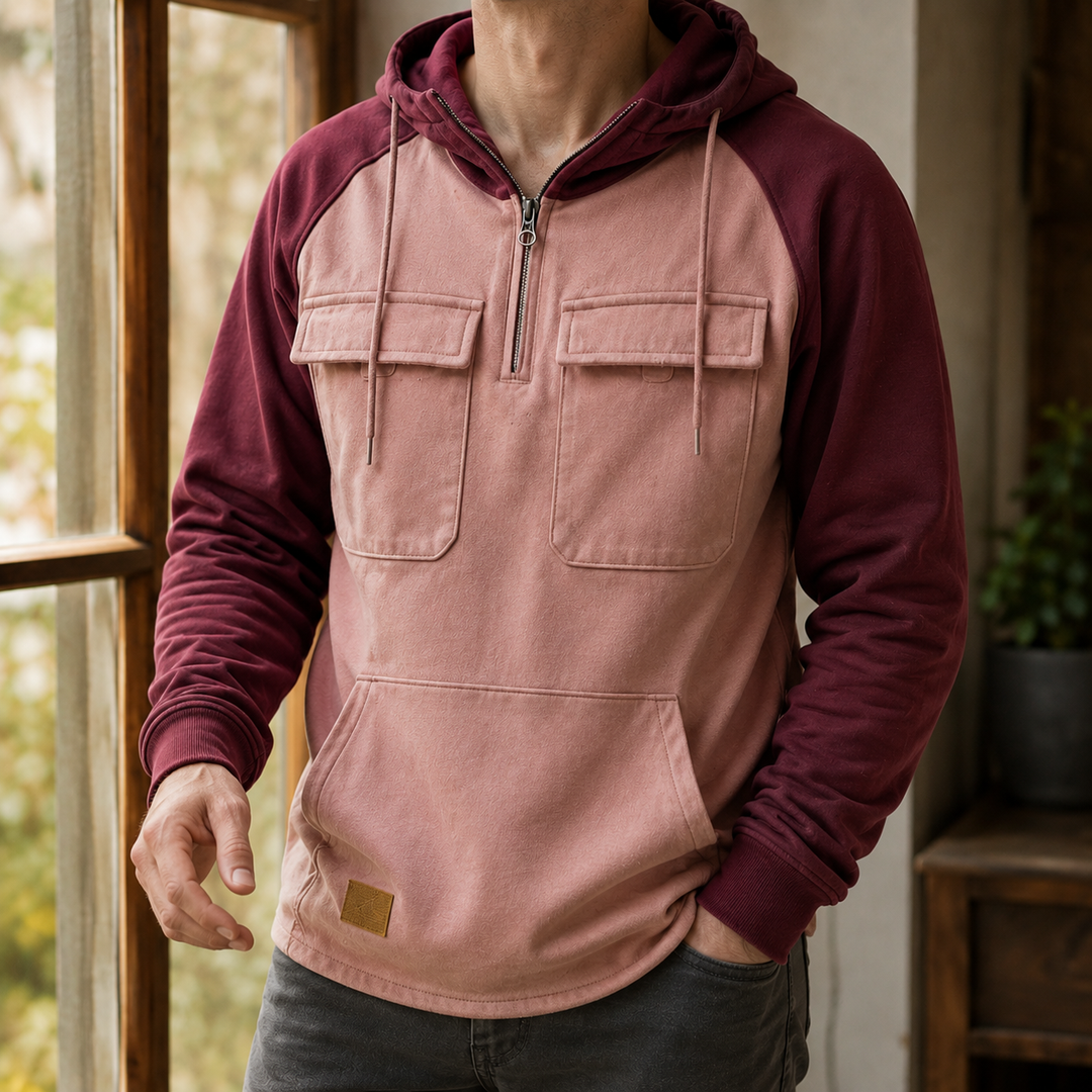 Men's Utility Half-Zip Hoodie Grey