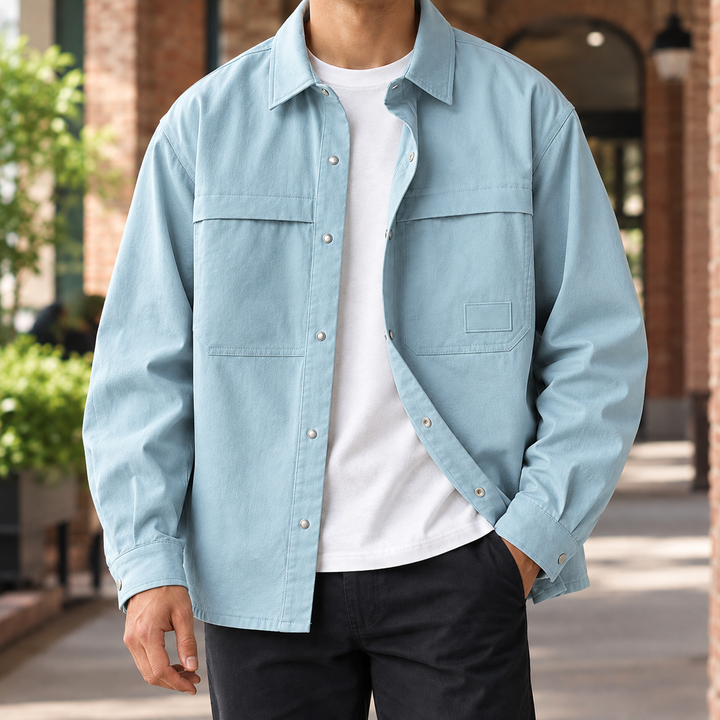 Men's Relaxed Utility Overshirt Woven Blend