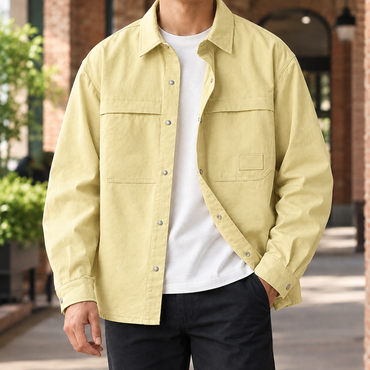 Men's Relaxed Utility Overshirt Woven Blend