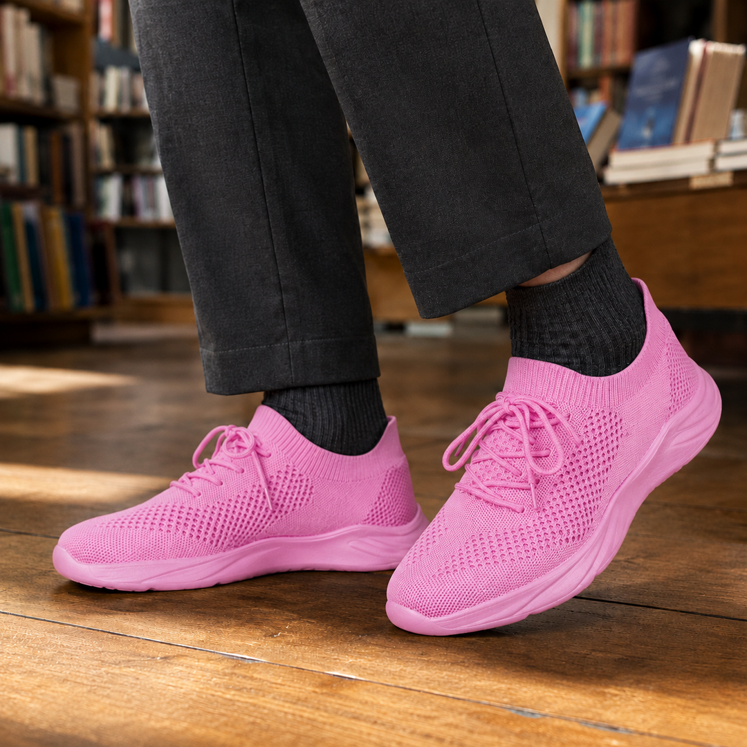Men's Knit Sneakers With Low Profile Sole