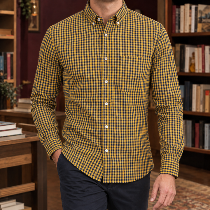 Men's Cotton Gingham Shirt