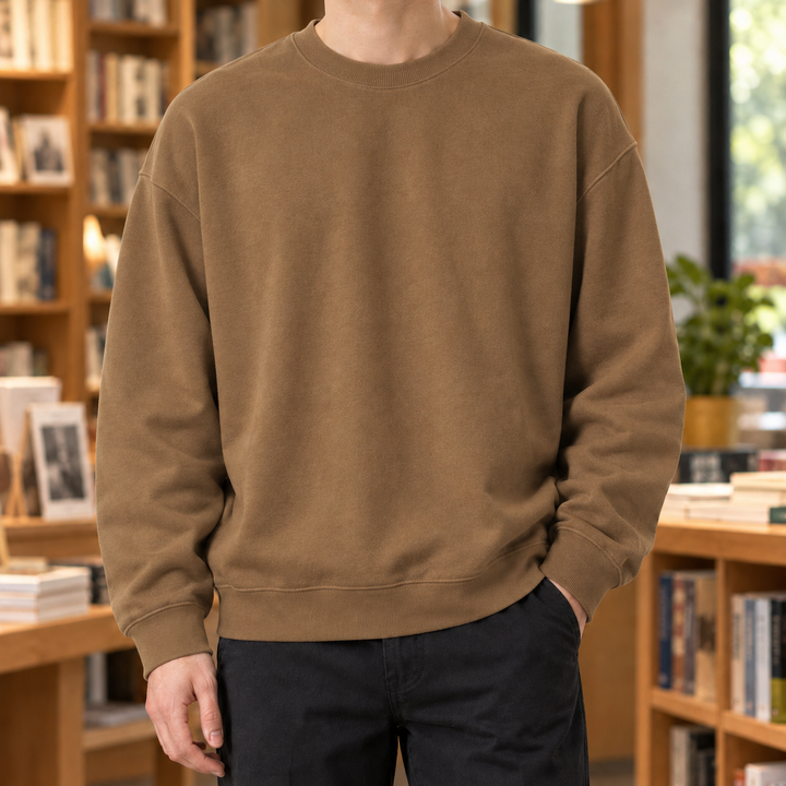 Men's Cotton Blend Crew Neck Jumper