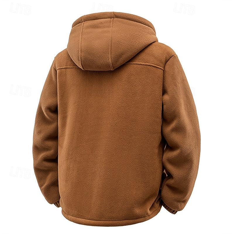 Men's hooded zip jacket with full-length zip fastening