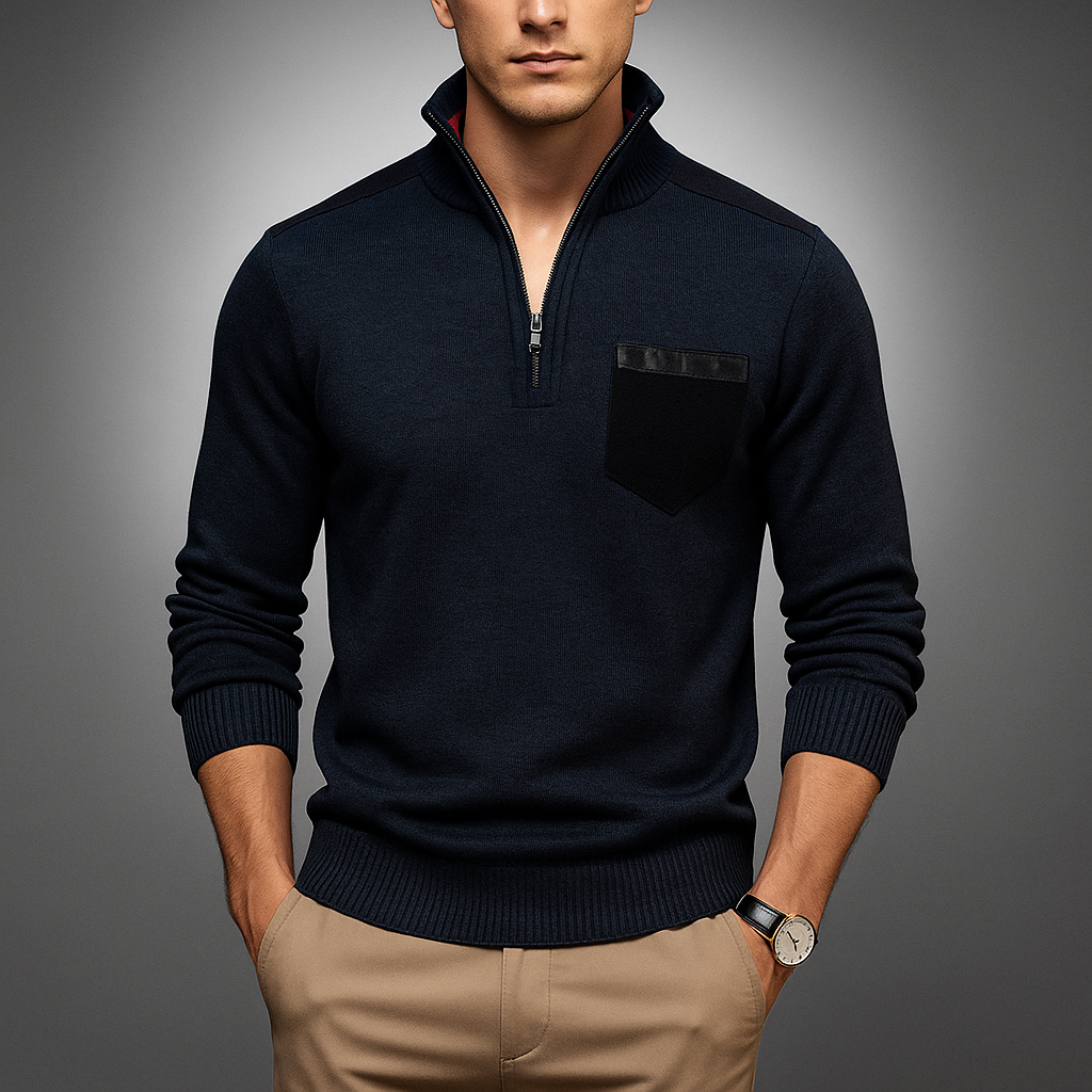 Relaxed-fit men's cardigan styled as a versatile layering piece
