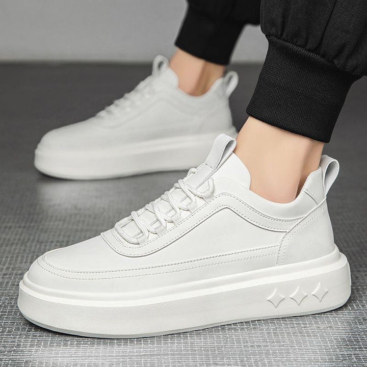 Pair of men's leather trainers displayed together