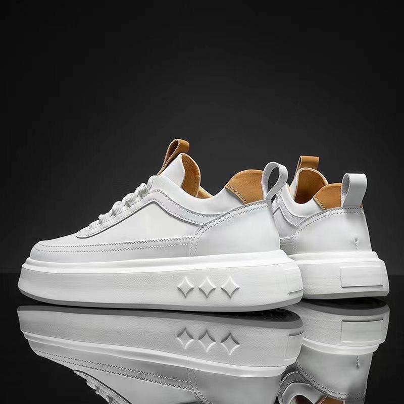 Front view of men's leather trainers