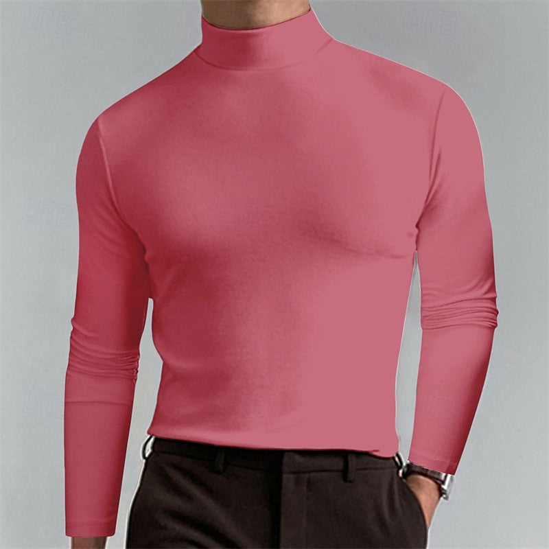 Men’s turtleneck top styled as a smart casual everyday outfit