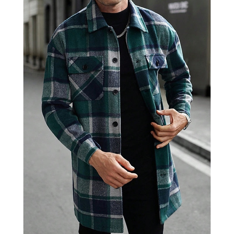 Men's Plaid Shirt Jacket Relaxed Fit