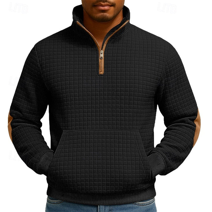 Back view of the men's textured sweatshirt