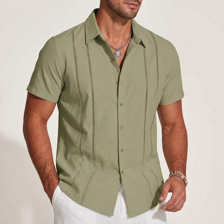 Men's Linen Guayabera Shirt Relaxed Fit