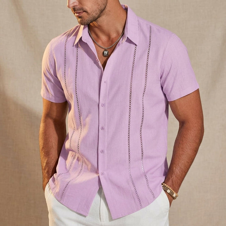 Men's Linen Guayabera Shirt Relaxed Fit