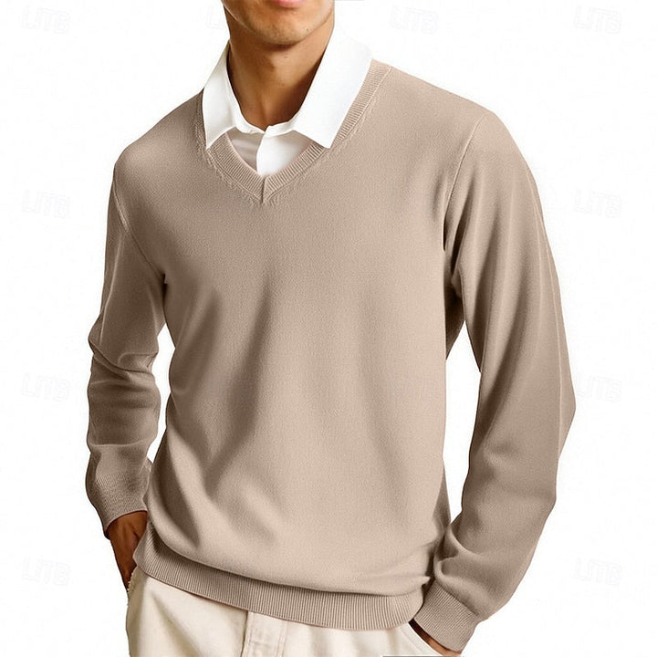 Men's Fine Knit V Neck Jumper