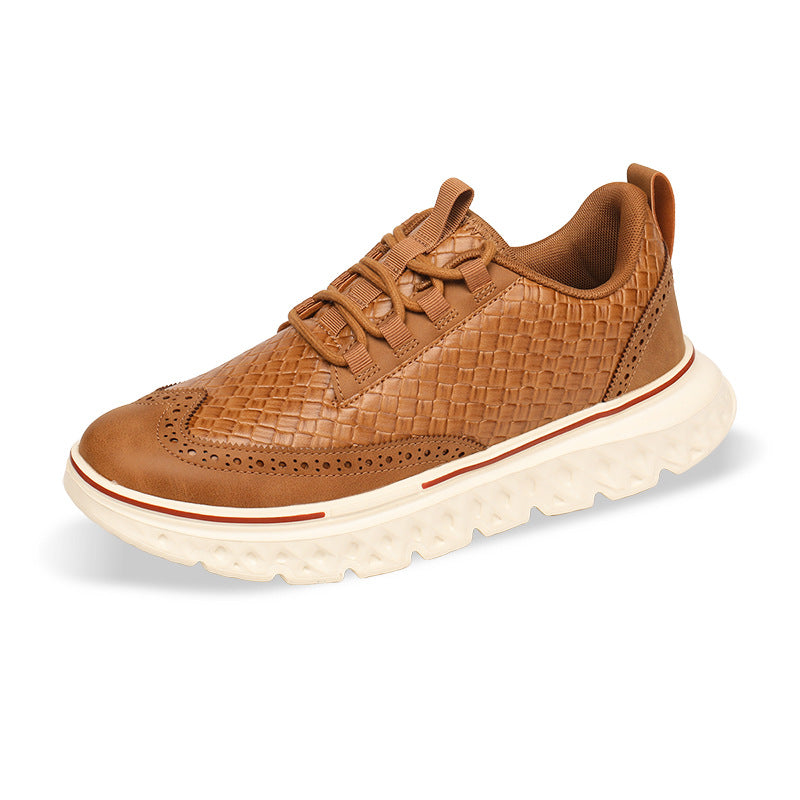 Men's Textured Brogue Sneakers Smart Casual