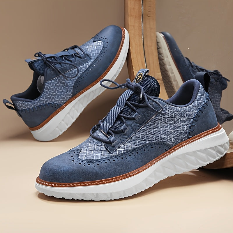 Close-up of the cushioned sole on casual men's trainers