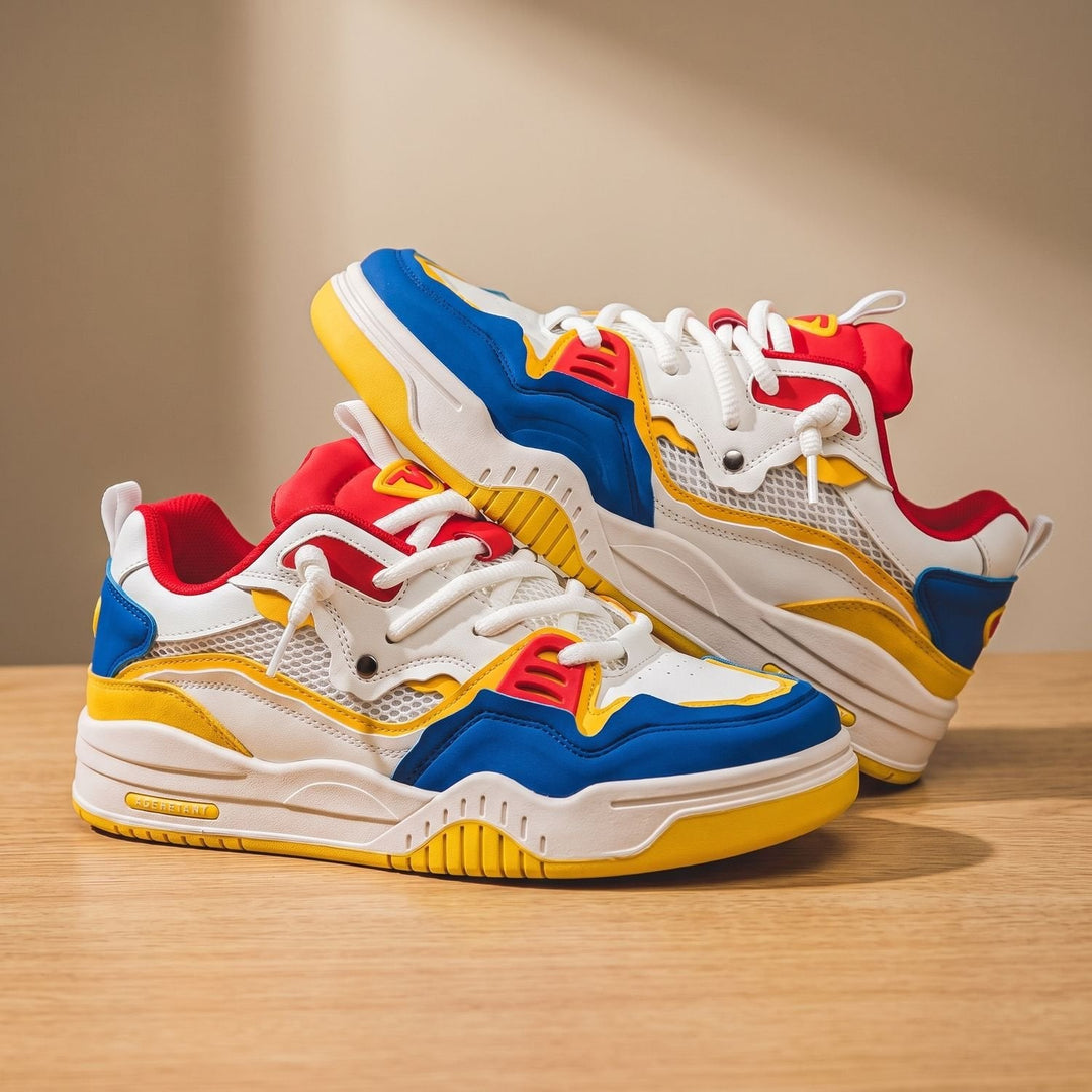 Men's Chunky Low-Top Lace-Up Sneakers