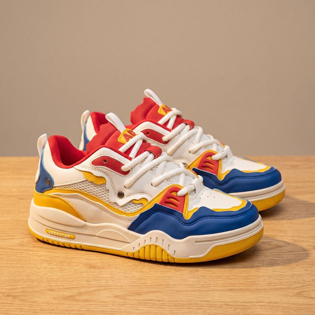 Front view showing the chunky sole of men's sneakers