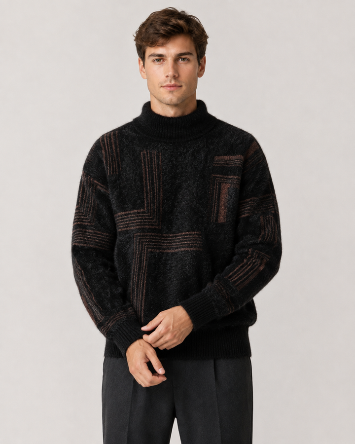 Men's Brushed Knit Funnel Neck Jumper