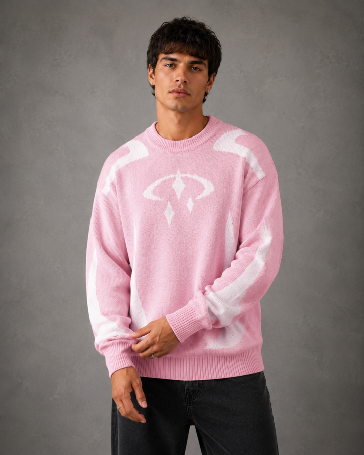 Men's Graphic Knit Crew Neck Jumper