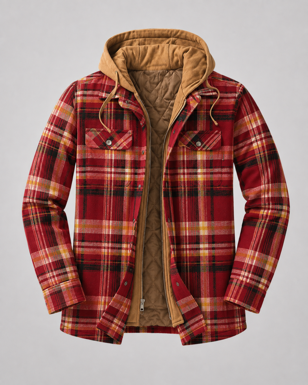 Men's lined shacket with a practical zip-front design