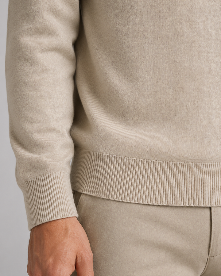 Back view of men's knitted polo shirt