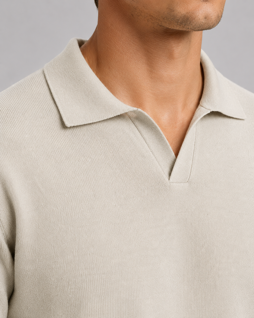 Men's polo styled for a relaxed smart-casual outfit