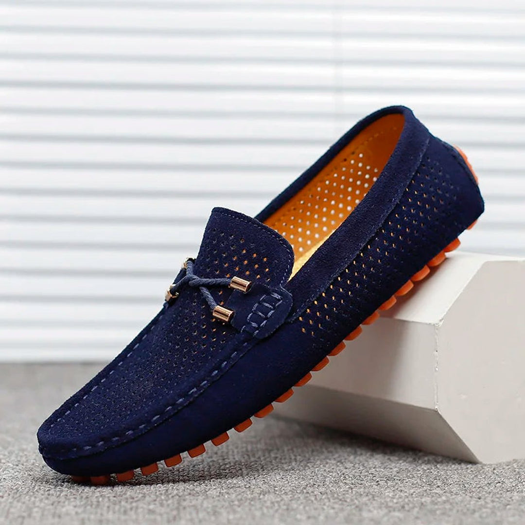 Side profile showing the driving loafer design