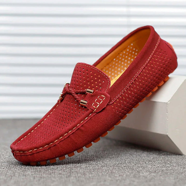Men's Perforated Suede Slip-On Loafers