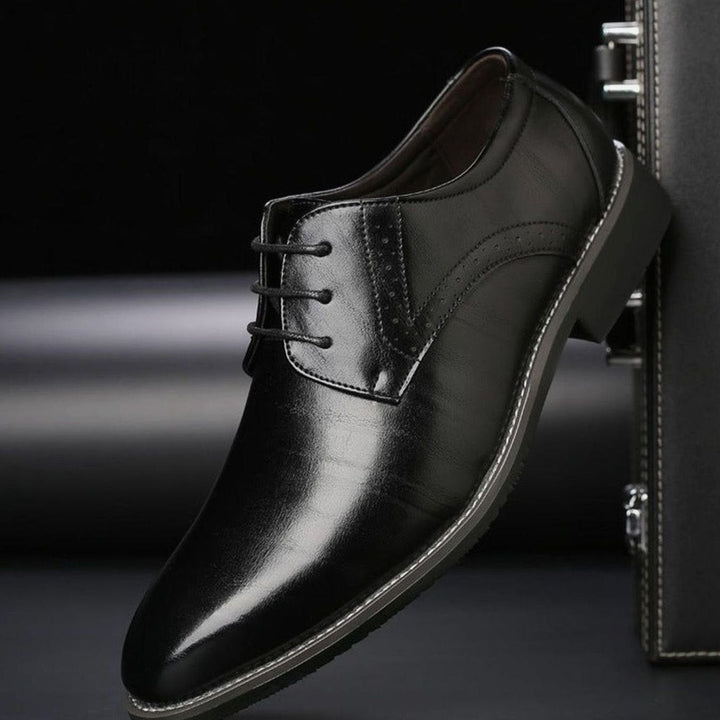 Men's Polished Leather Brogue Dress Shoes