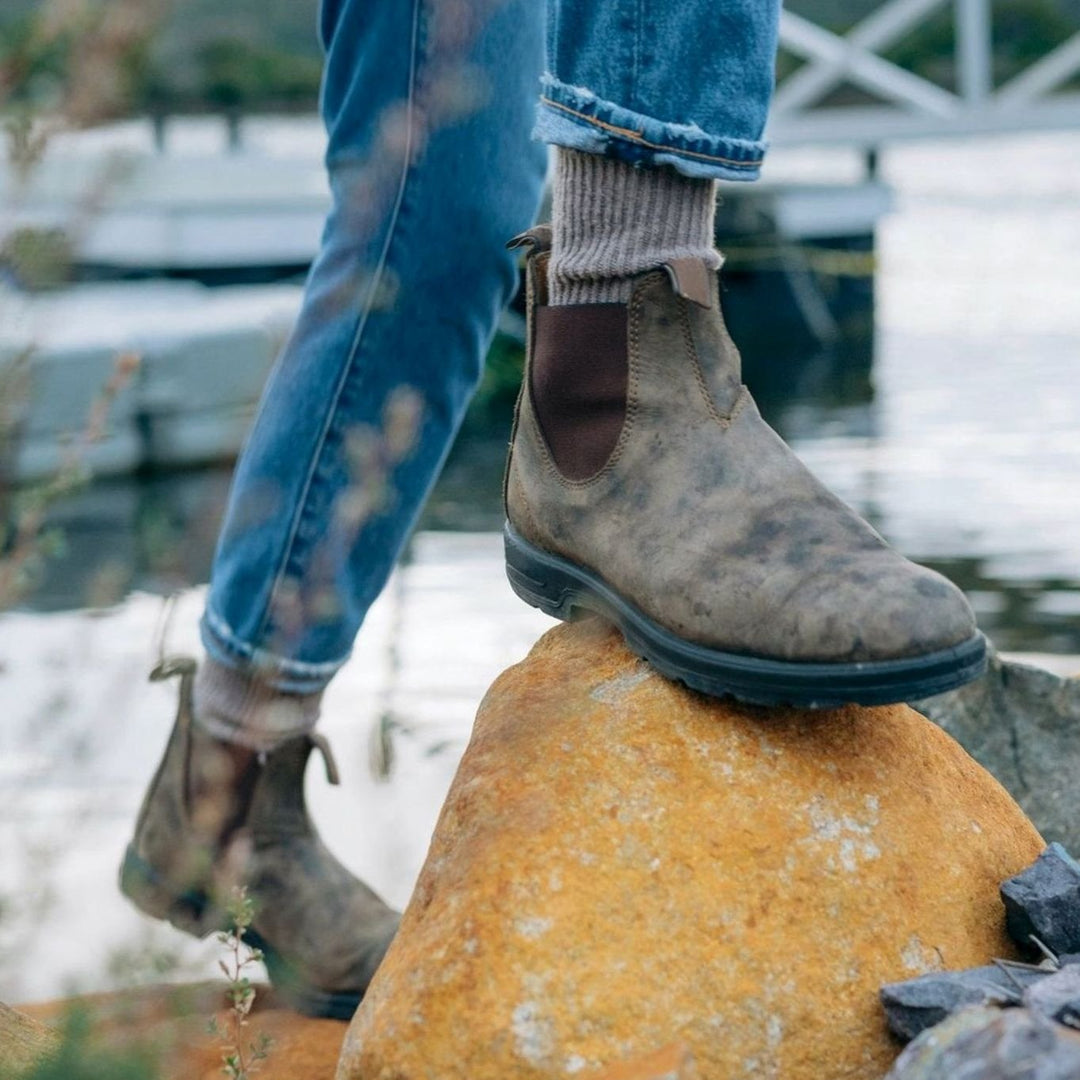 Men's leather Chelsea boots with practical pull tabs