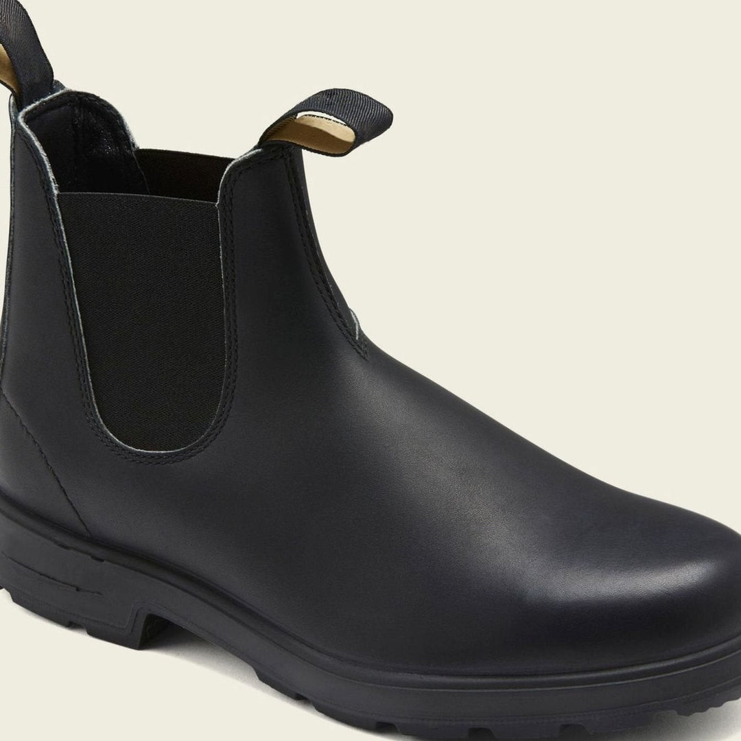 Front view of men's leather pull-on Chelsea boots
