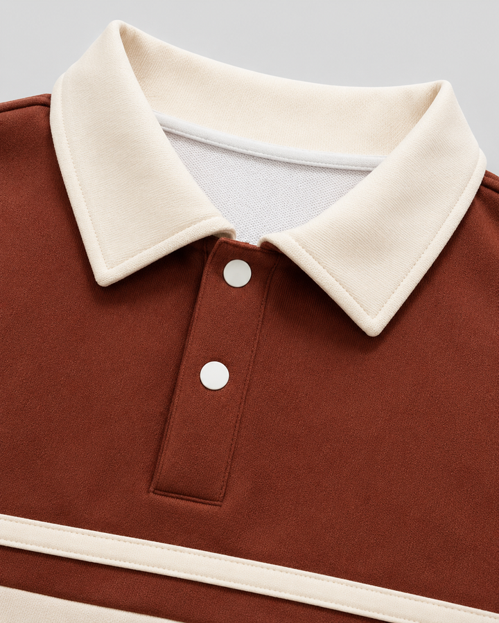 Rugby polo sweater with a classic polo collar