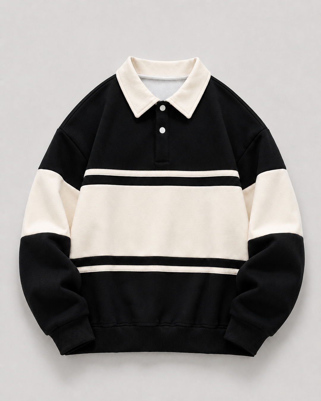Men's Colour Block Rugby Polo Sweater