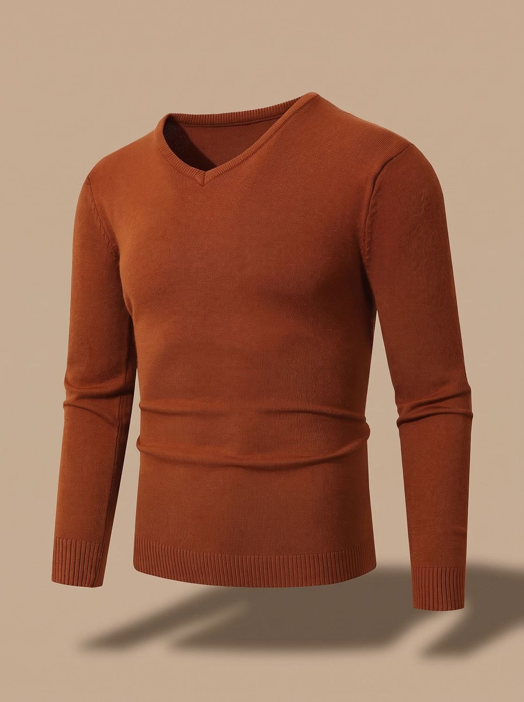 Men's Slim-Fit Fine-Knit V-Neck Jumper