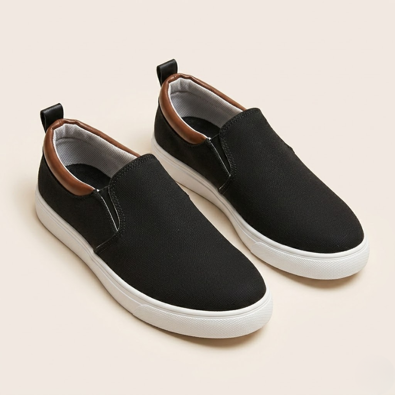 Men's lightweight textile slip-on sneakers shown from the side
