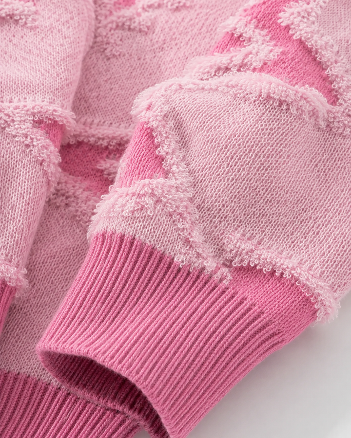 Side view of the men's textured star knit jumper