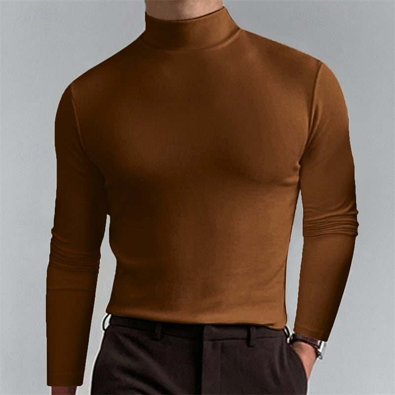 Men's Classic Turtleneck Long Sleeve Top