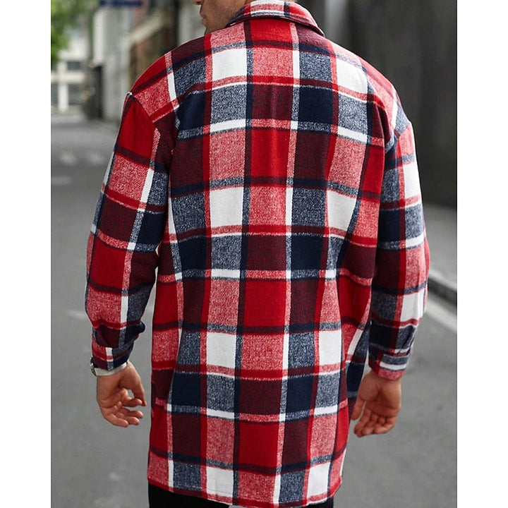 Men's plaid overshirt styled for casual everyday wear