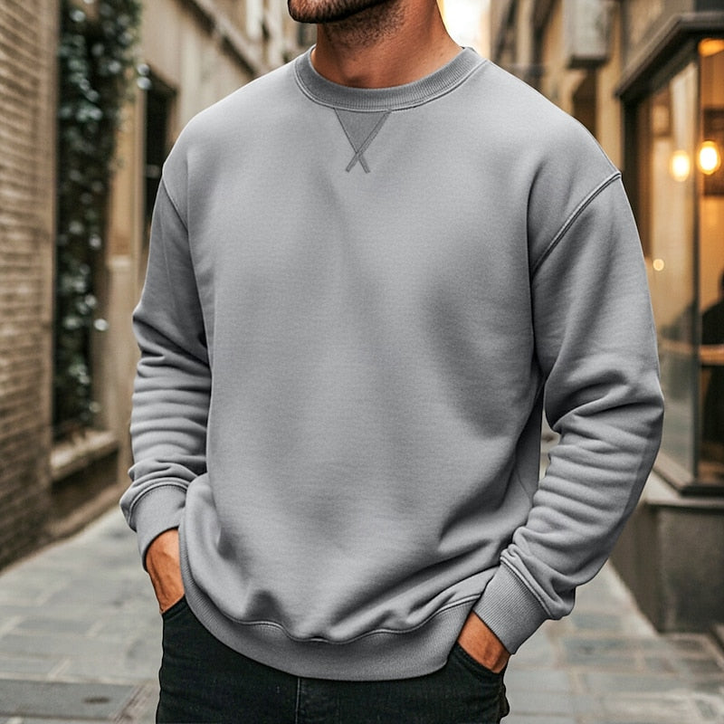 Men's classic crew neck sweatshirt shown from the front