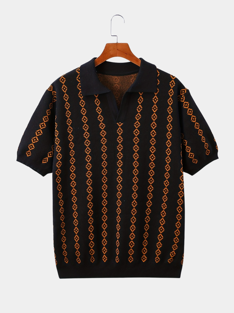 Men's longline knit sweater with a relaxed fit
