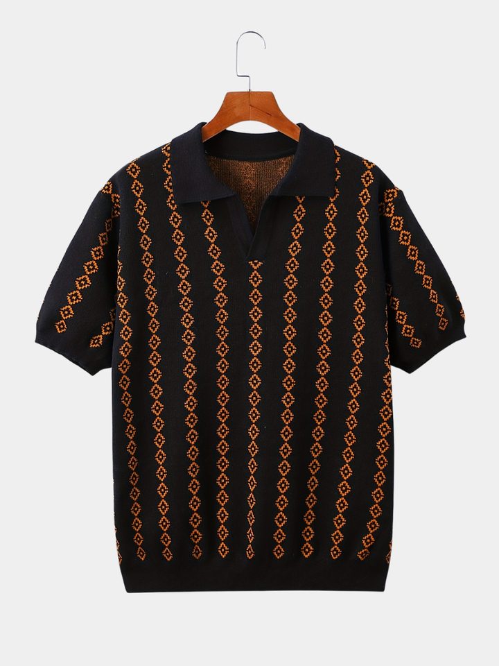 Men's longline knit sweater with a relaxed fit