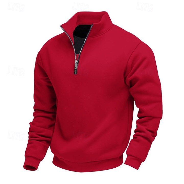 Men's Quarter Zip Stand Collar Jumper
