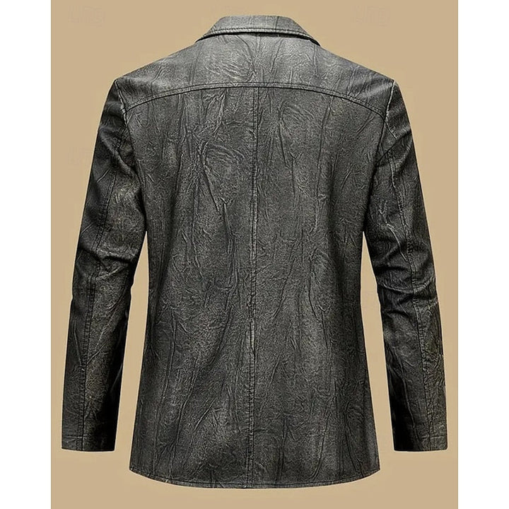 Detail view of the men's classic lapel blazer fabric